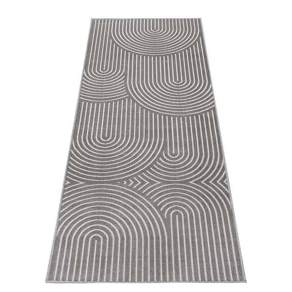 Läufer Faron - Viscose / Baumwollstoff - Grau