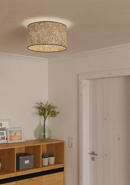 Deckenleuchte Butterburn - Mischgewebe / Stahl - 1-flammig