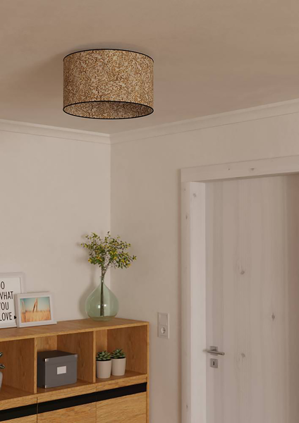 Deckenleuchte Butterburn - Mischgewebe / Stahl - 1-flammig