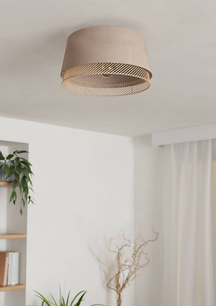 Deckenleuchte Tabley - Mischgewebe / Stahl - 1-flammig