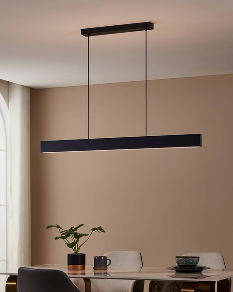 LED-Pendelleuchte Andreas-Z - Polycarbonat / Stahl - 2-flammig - Schwarz