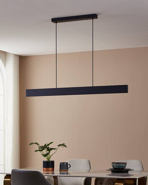 LED-Pendelleuchte Andreas-Z - Polycarbonat / Stahl - 2-flammig - Schwarz
