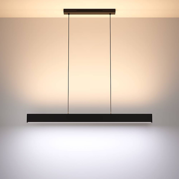 LED-Pendelleuchte Andreas-Z - Polycarbonat / Stahl - 2-flammig - Schwarz