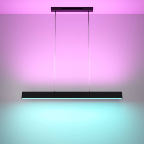 LED-Pendelleuchte Andreas-Z - Polycarbonat / Stahl - 2-flammig - Schwarz
