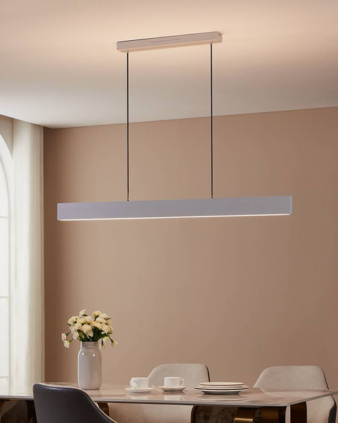 LED-Pendelleuchte Andreas-Z - Polycarbonat / Stahl - 2-flammig - Weiß
