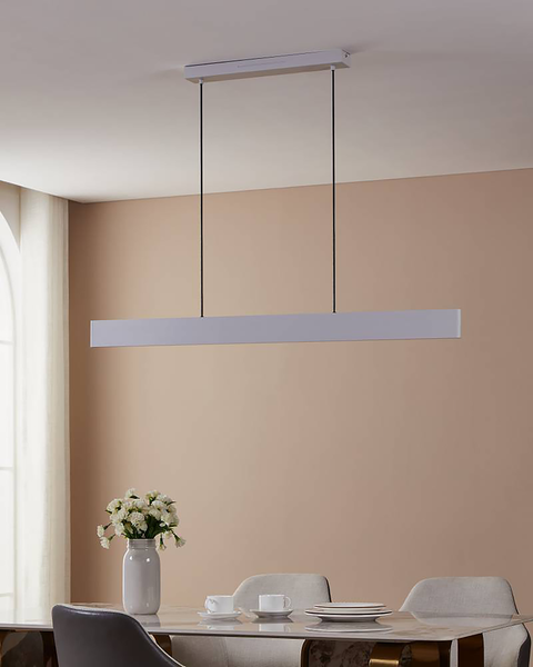 LED-Pendelleuchte Andreas-Z - Polycarbonat / Stahl - 2-flammig - Weiß