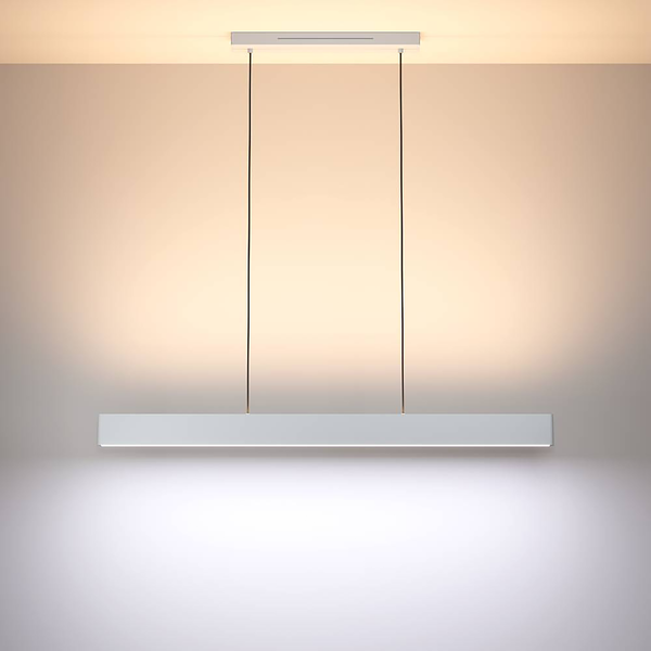 LED-Pendelleuchte Andreas-Z - Polycarbonat / Stahl - 2-flammig - Weiß