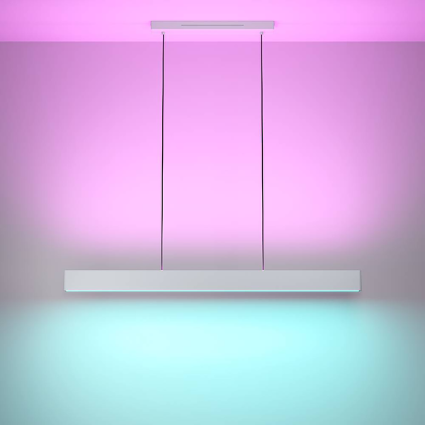 LED-Pendelleuchte Andreas-Z - Polycarbonat / Stahl - 2-flammig - Weiß