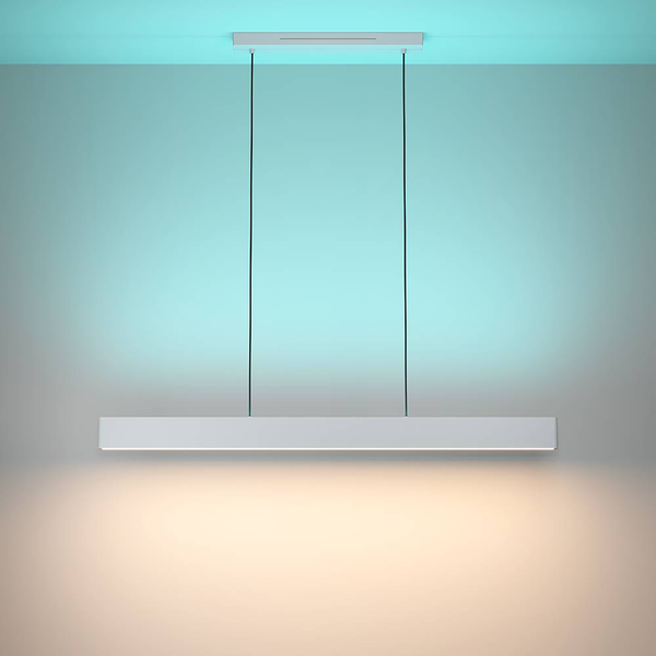 LED-Pendelleuchte Andreas-Z - Polycarbonat / Stahl - 2-flammig - Weiß