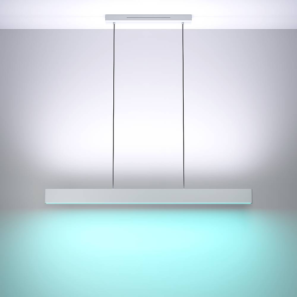 LED-Pendelleuchte Andreas-Z - Polycarbonat / Stahl - 2-flammig - Weiß