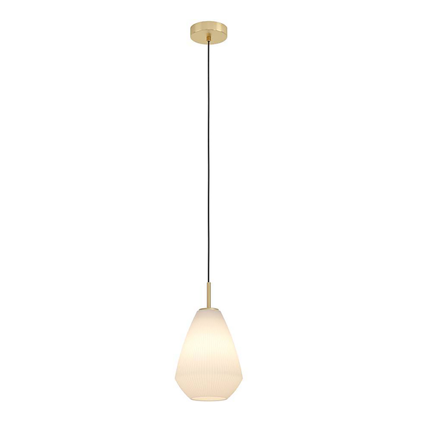 Pendelleuchte Caprarola - Satiniertes glas / Stahl - 1-flammig - Flammenanzahl: 1