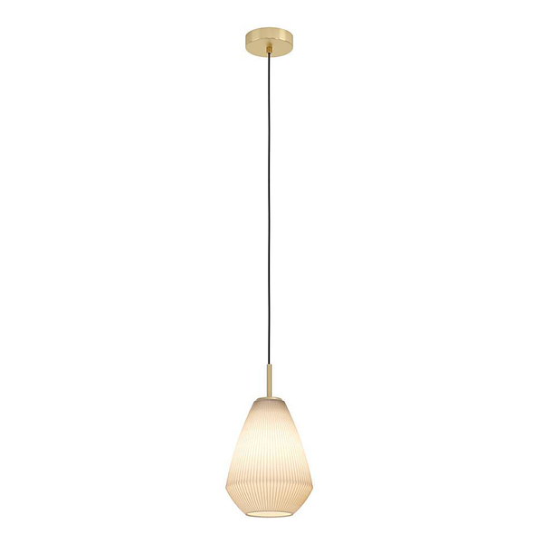 Pendelleuchte Caprarola - Satiniertes glas / Stahl - 1-flammig - Flammenanzahl: 1