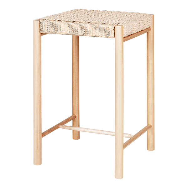 Beistellhocker Abano - Pappel massiv / Papier - Natur - Höhe: 67 cm