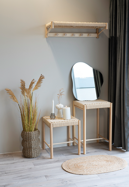 Beistellhocker Abano - Pappel massiv / Papier - Natur - Höhe: 67 cm