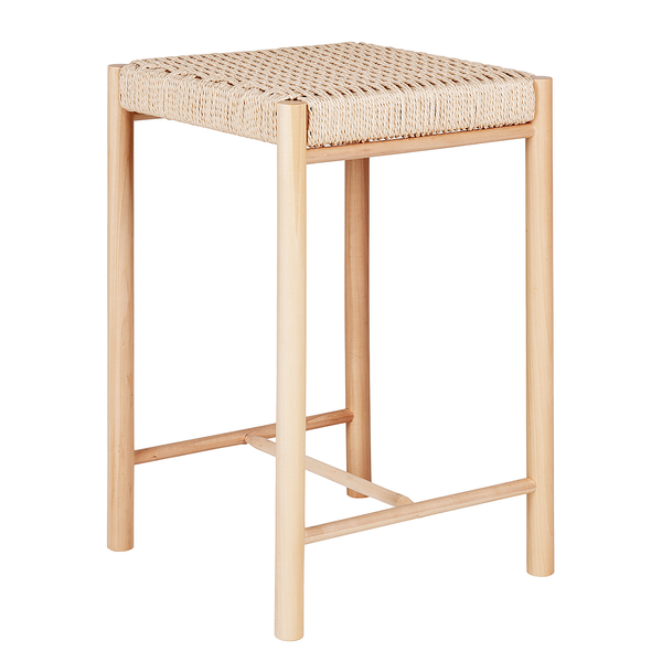 Beistellhocker Abano - Pappel massiv / Papier - Natur - Höhe: 67 cm