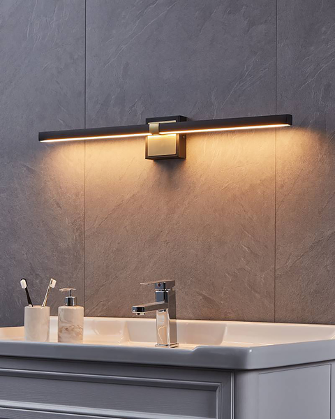 LED-Wandleuchte Peguera - Polycarbonat / Stahl - 1-flammig - Breite: 80 cm
