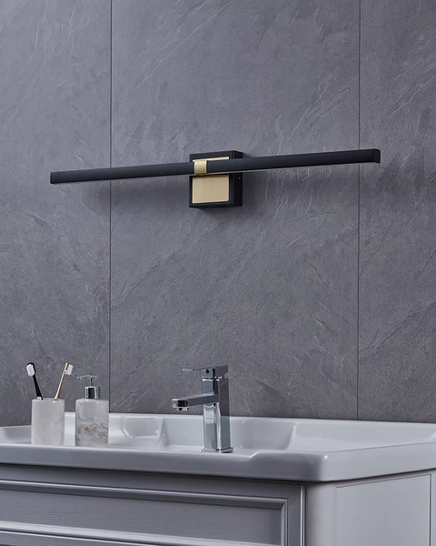 LED-Wandleuchte Peguera - Polycarbonat / Stahl - 1-flammig - Breite: 80 cm