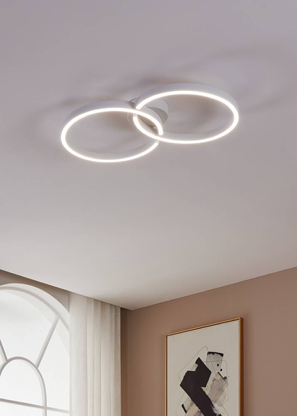 LED-Deckenleuchte Amandolo Typ B - Polycarbonat / Aluminium - 1-flammig - Weiß