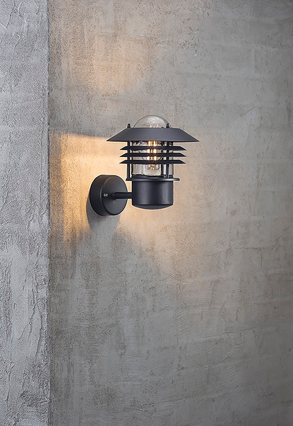 Wandleuchte Vejers Up - Aluminium - 1-flammig - Schwarz