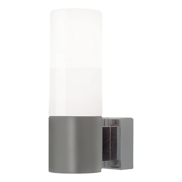 Wandleuchte Tangens Single - Milchglas - Silber - 1-flammig