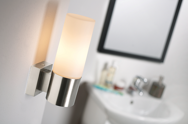 Wandleuchte Tangens Single - Milchglas - Silber - 1-flammig