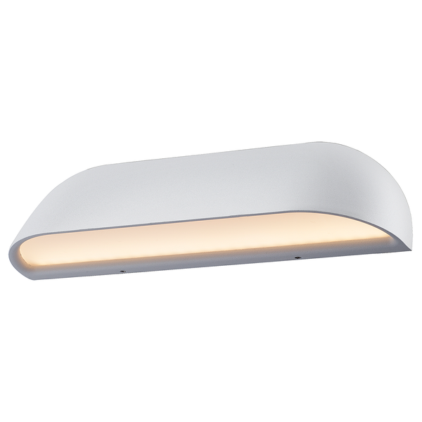 Wandleuchte Front - Aluminium - Weiß - Breite: 26 cm