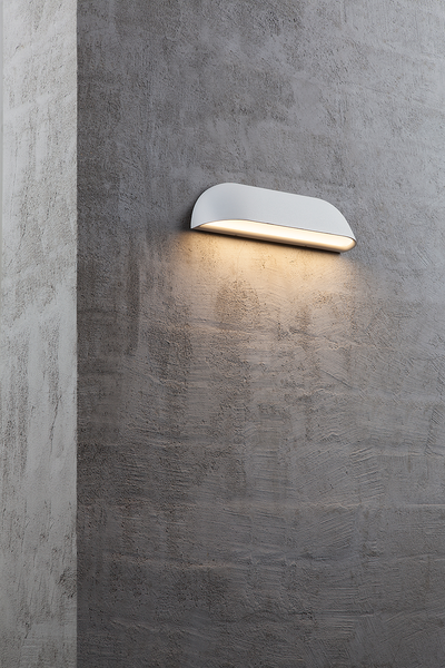 Wandleuchte Front - Aluminium - Weiß - Breite: 26 cm