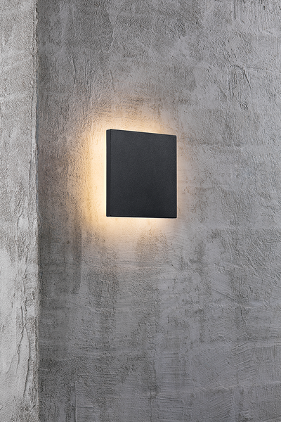 Wandleuchte Artego Square - Aluminium - Schwarz - 1-flammig