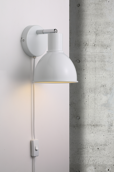 Wandleuchte Pop - Aluminium - 1-flammig - Weiß