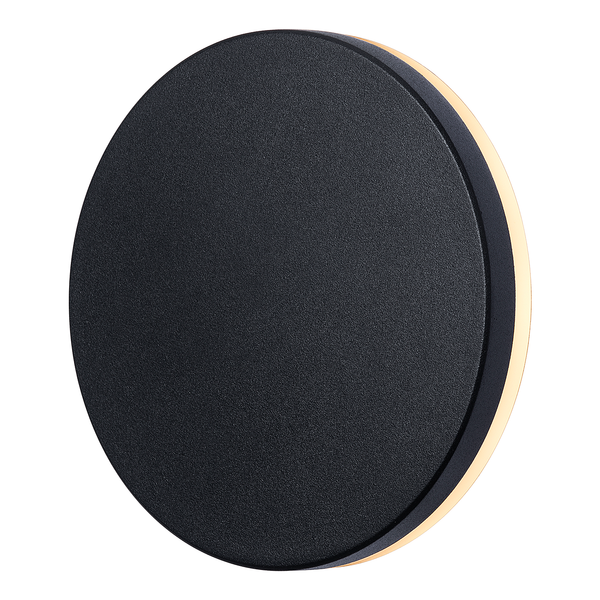 Wandleuchte Artego Round - Aluminium - Schwarz - 1-flammig