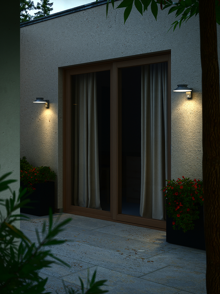 Solar-Wandleuchte Justina - Aluminium - 1-flammig - Grau