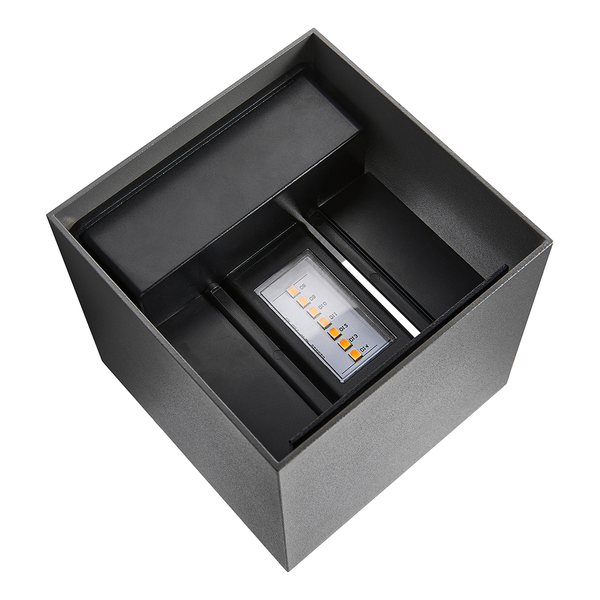 Wandleuchte Milda Kubi - Aluminium - 1-flammig - Grau
