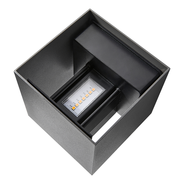 Wandleuchte Milda Kubi - Aluminium - 1-flammig - Grau