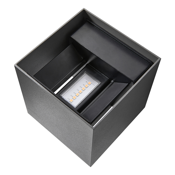 Wandleuchte Milda Kubi - Aluminium - 1-flammig - Grau