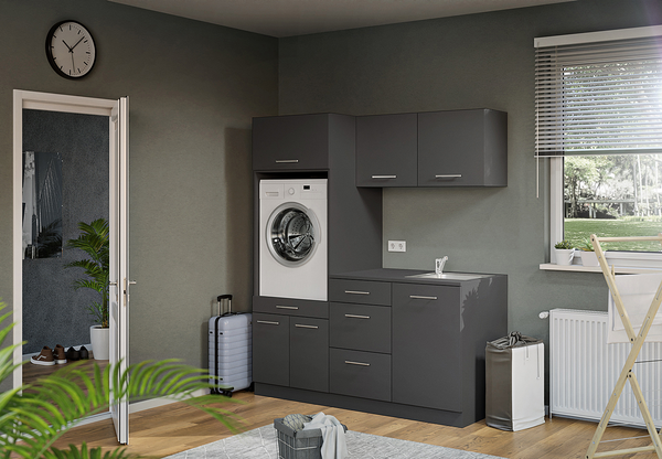 Hängeschrank Laundreezy 1 Tür - Anthrazit - Höhe: 50 cm