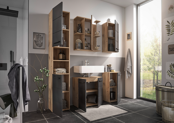Waschbeckenunterschrank Poway - Matt Schwarz
