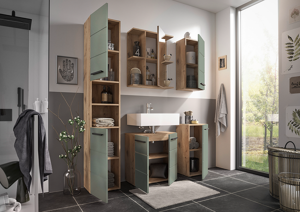 Waschbeckenunterschrank Poway - Mintgrau