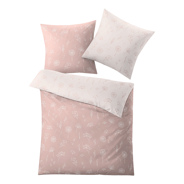 Mako-Satin Bettwäsche Leone - Baumwolle - Rosé - 135 x 200 cm