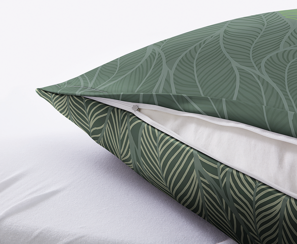 Mako-Satin Bettwäsche Jamiro - Baumwolle - Tannengrün - 155 x 220 cm