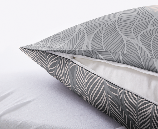 Mako-Satin Bettwäsche Jamiro - Baumwolle - Grau - 155 x 220 cm