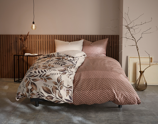 Mako-Satin Bettwäsche Cosy - Baumwolle - Braun / Dunkelbraun - 155 x 220 cm