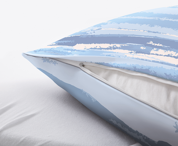 Mako-Satin Bettwäsche Ballade - Baumwolle - Creme / Blau - 135 x 200 cm