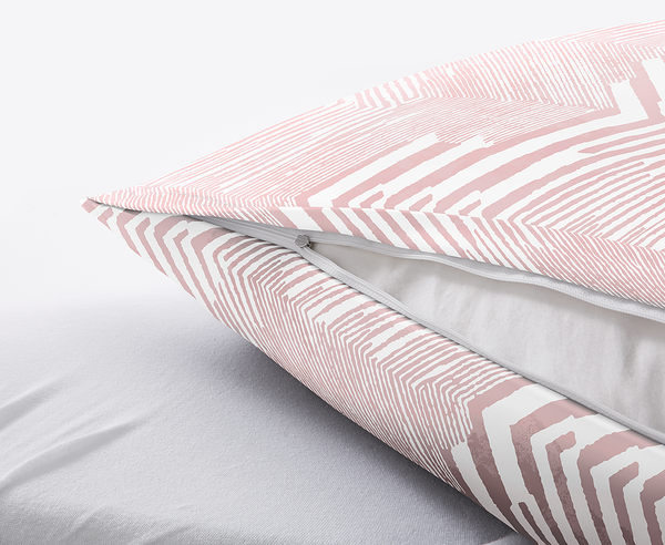 Mako-Satin Bettwäsche Macra - Baumwolle - Pastellrot - 155 x 220 cm