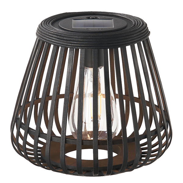 Solar-Laterne Sunshine Glimmer - Bambus - Schwarz - 1-flammig