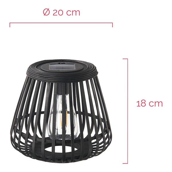 Solar-Laterne Sunshine Glimmer - Bambus - Schwarz - 1-flammig
