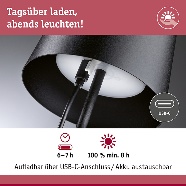Tischleuchte Gilo - Aluminium / Kunststoff - 1-flammig - Schwarz