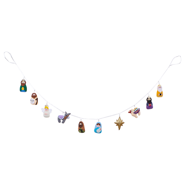 Girlande X-MAS Krippe - Polyester - Bunt