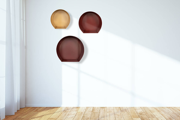 Wandregal Triple 3er-Set - Eisen - Gold - Dunkelrot