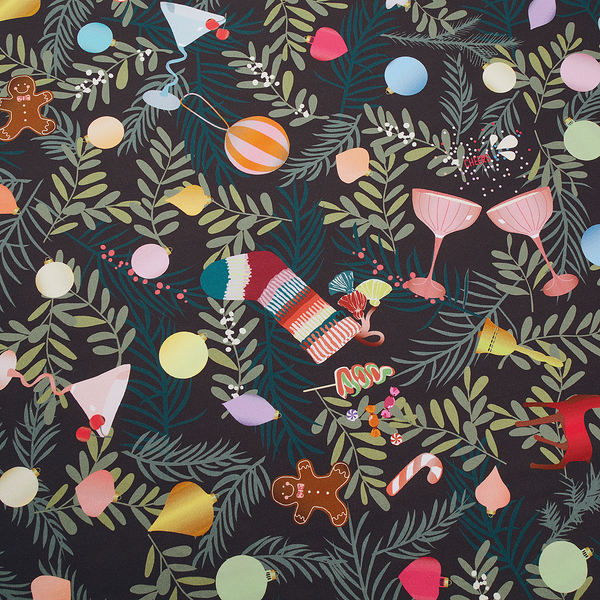 Tischdecke CHRISTMAS CHEERS - Baumwolle - Bunt - 160 x 250 cm