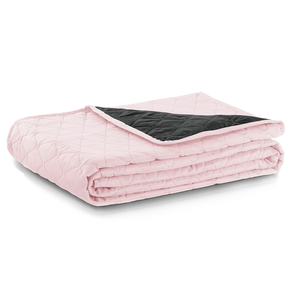 Tagesdecke Daxel - Polyester - Grau / Rosa - 170 x 210 cm